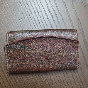 Etro Vintage Paisley Multicolor Textured Women's Wallet Key Holder